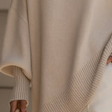 Elegant and Stylish Knitted Pullover Poncho for Women – Long Oversized and Soft Pullover