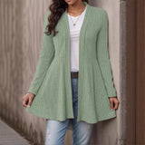 Women's Striped Brushed-Knit Cardigan – A Casual, Soft, and Comfortable Design, Ideal for Everyday Layering