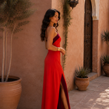 Long Halter Dress with Split