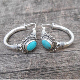 Elegant Silver Sterling Earrings with Turquoise