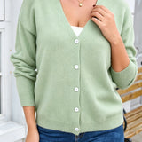 Women's Knitted Cardigan Jacket with Buttons - Soft and Versatile