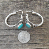 Elegant Silver Sterling Earrings with Turquoise