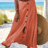 Alicia | Sheer Midi Skirt with Torn Detail