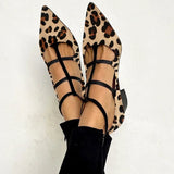 Bridget | Leopard Print Strap Ballet Heels