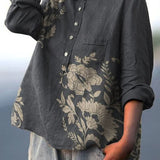 Vivienne | Women's Vintage Floral Pattern Everyday Shirt