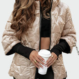 Paula | Cotton Jacket with Hood, Long Sleeves and Quilted Pattern
