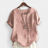 Sand | Button and Short Sleeved Blouse