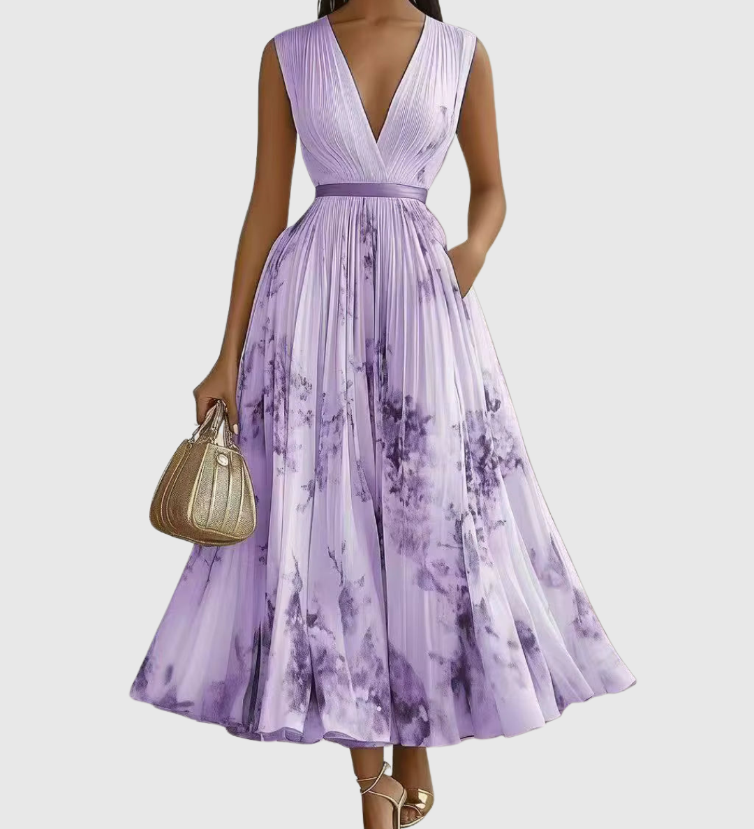 Siena | Elegant Pleated Maxi Dress
