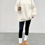 Oversized women's crew-neck sweater - Soft and casual