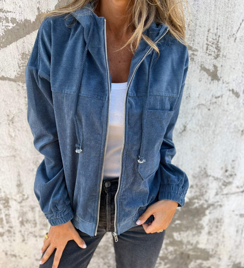 Bella | Corded Hooded Jacket with Zip