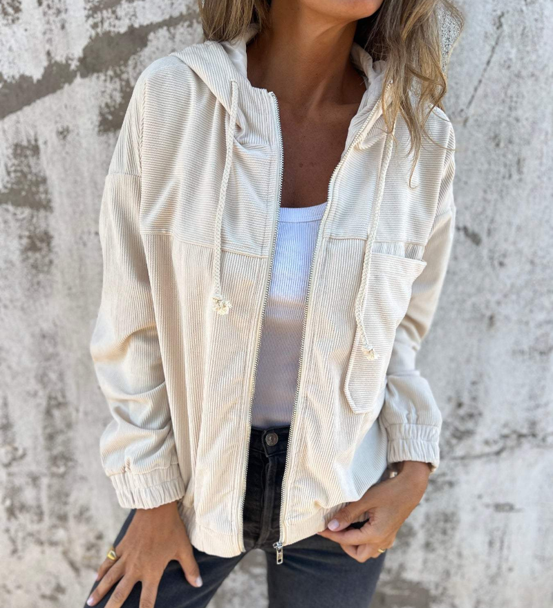 Bella | Corded Hooded Jacket with Zip