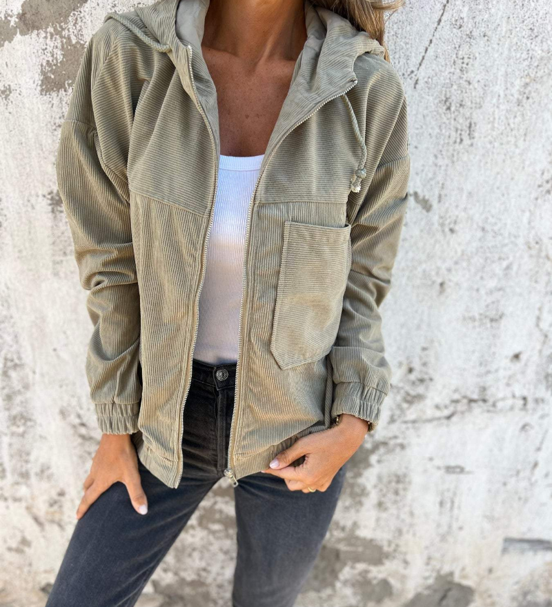 Bella | Corded Hooded Jacket with Zip