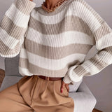 Casual women's striped sweater - Soft and easy