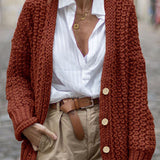 Elegant Thick Oversized Ribbed Cardigan for Women