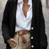 Elegant Thick Oversized Ribbed Cardigan for Women