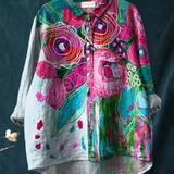 Skylar | Vintage Beautiful Floral Art Print Regular Shirt