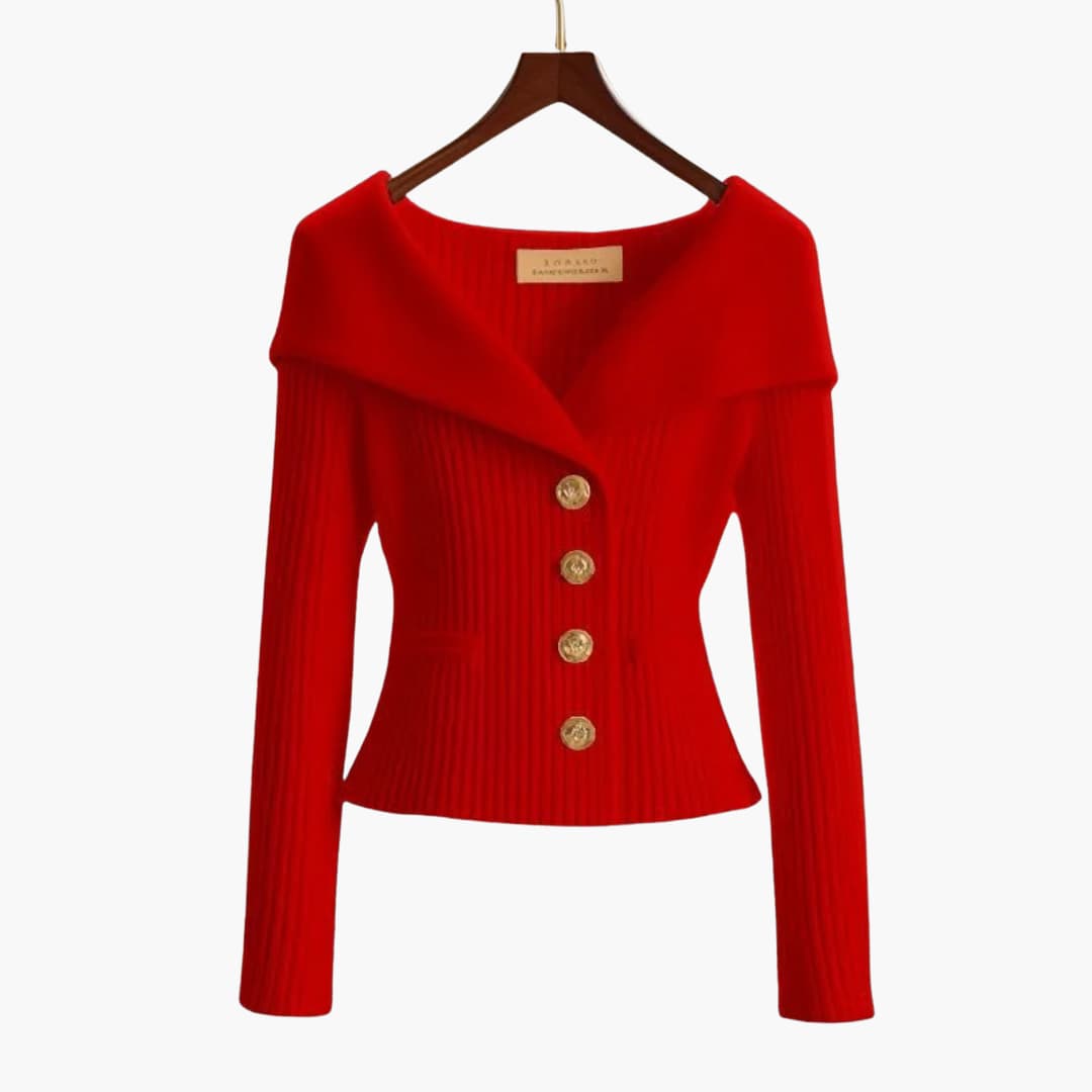 Elegant Short Ribbed Vest for Women – Comfortable Buttoned Knit