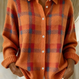 Women's Soft Check Cardigan - Elegant and Comfortable Knit
