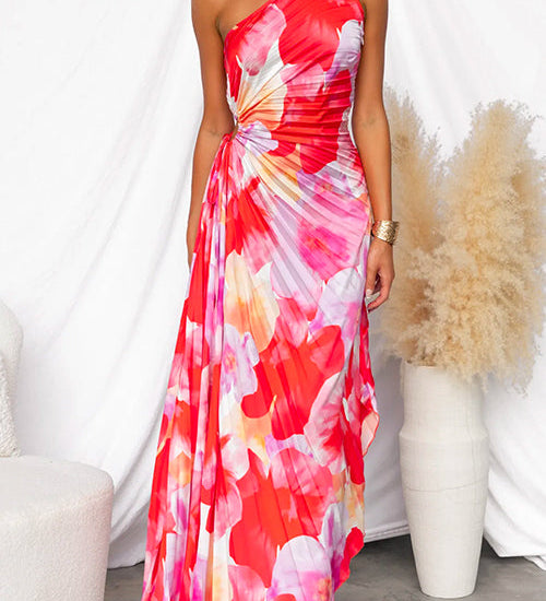 Yanira | Pleated Dress with One Shoulder