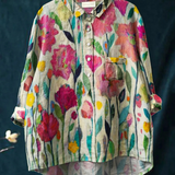 Lindsey | Women's Vintage Floral Art Print Casual Shirt