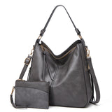 Luxury Leather Hobo Anti-Theft Handbag + FREE Pouch Wallet