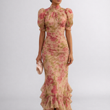 Rosario | Long Floral Chiffon Dress