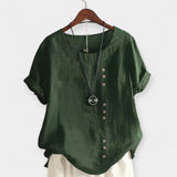 Sand | Button and Short Sleeved Blouse