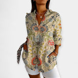 Saga | Plus Size Blouse with Buttons and Floral Print
