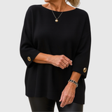 Women's Mid-Length Sleeve Sweater with Round Neck – Soft and Elegant Knitted Sweater