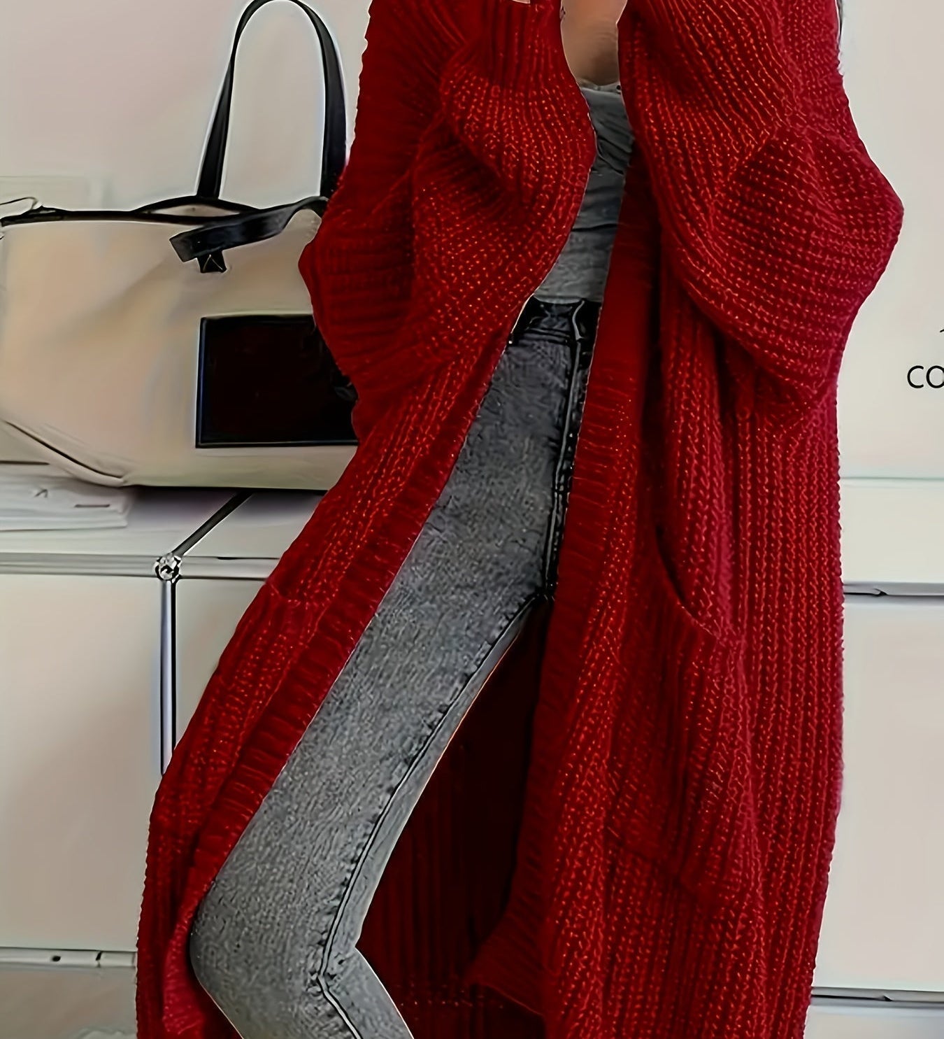 Women's Oversized Open Cardigan – Long and Comfortable Knitwear