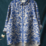 Natalie | Women's Indian Art Floral Vintage Print Regular Shirt