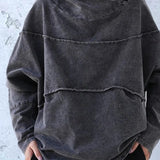 Women’s Hooded Sweatshirt with a Washed Denim Effect – Relaxed and Modern