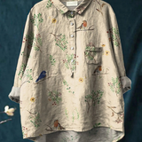 Lorelai | Printed Women's Everyday Shirt with Birds Pattern