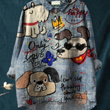 Kendra | Nunnu Koera Art Print Casual Shirt
