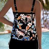 Imke | Printed U-Neck Sleeveless Tankini