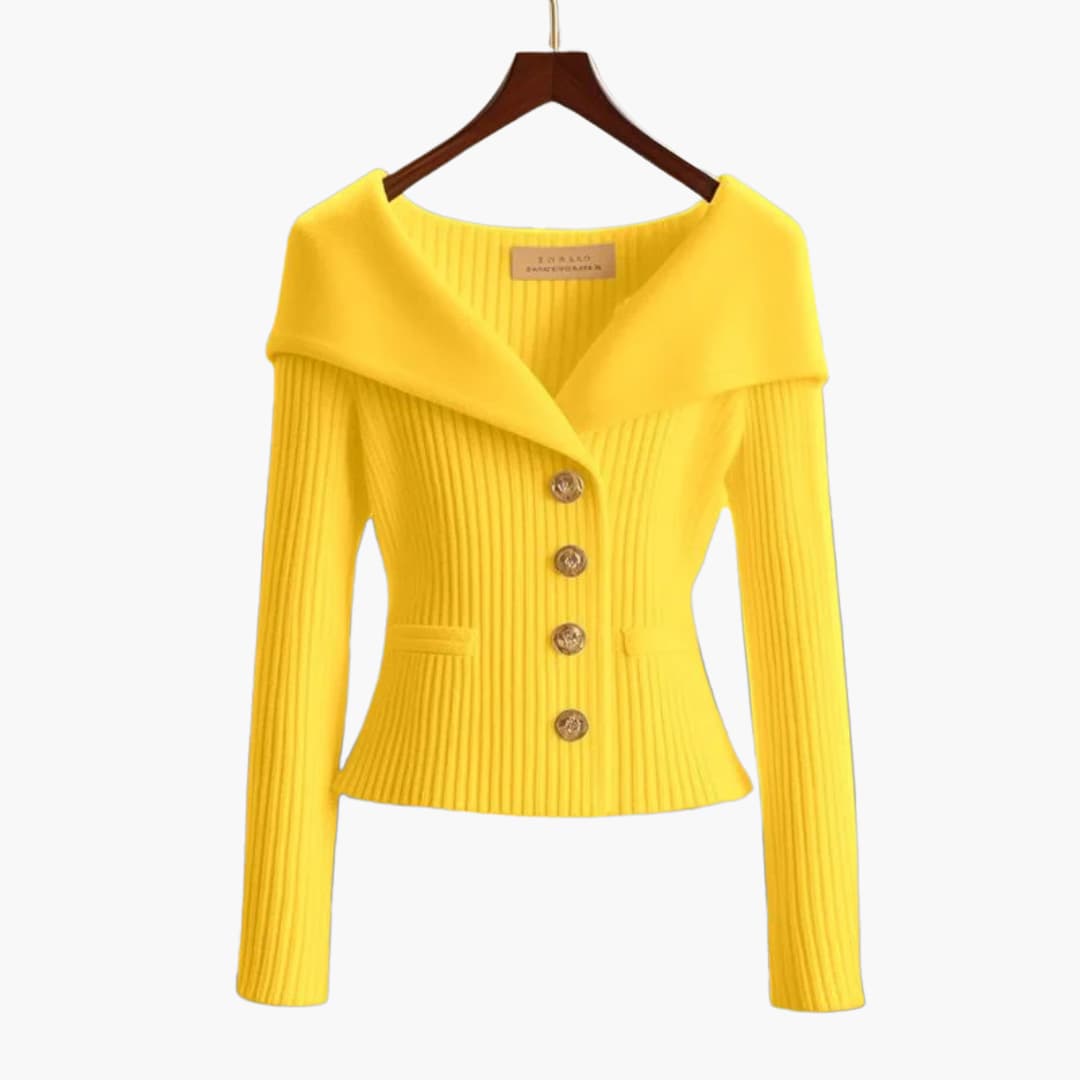 Elegant Short Ribbed Vest for Women – Comfortable Buttoned Knit