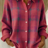 Women's Soft Check Cardigan - Elegant and Comfortable Knit