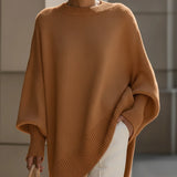 Elegant and Stylish Knitted Pullover Poncho for Women – Long Oversized and Soft Pullover