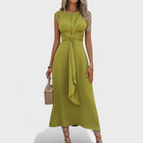Emilia | Elegant sleeveless maxi dress with round neckline