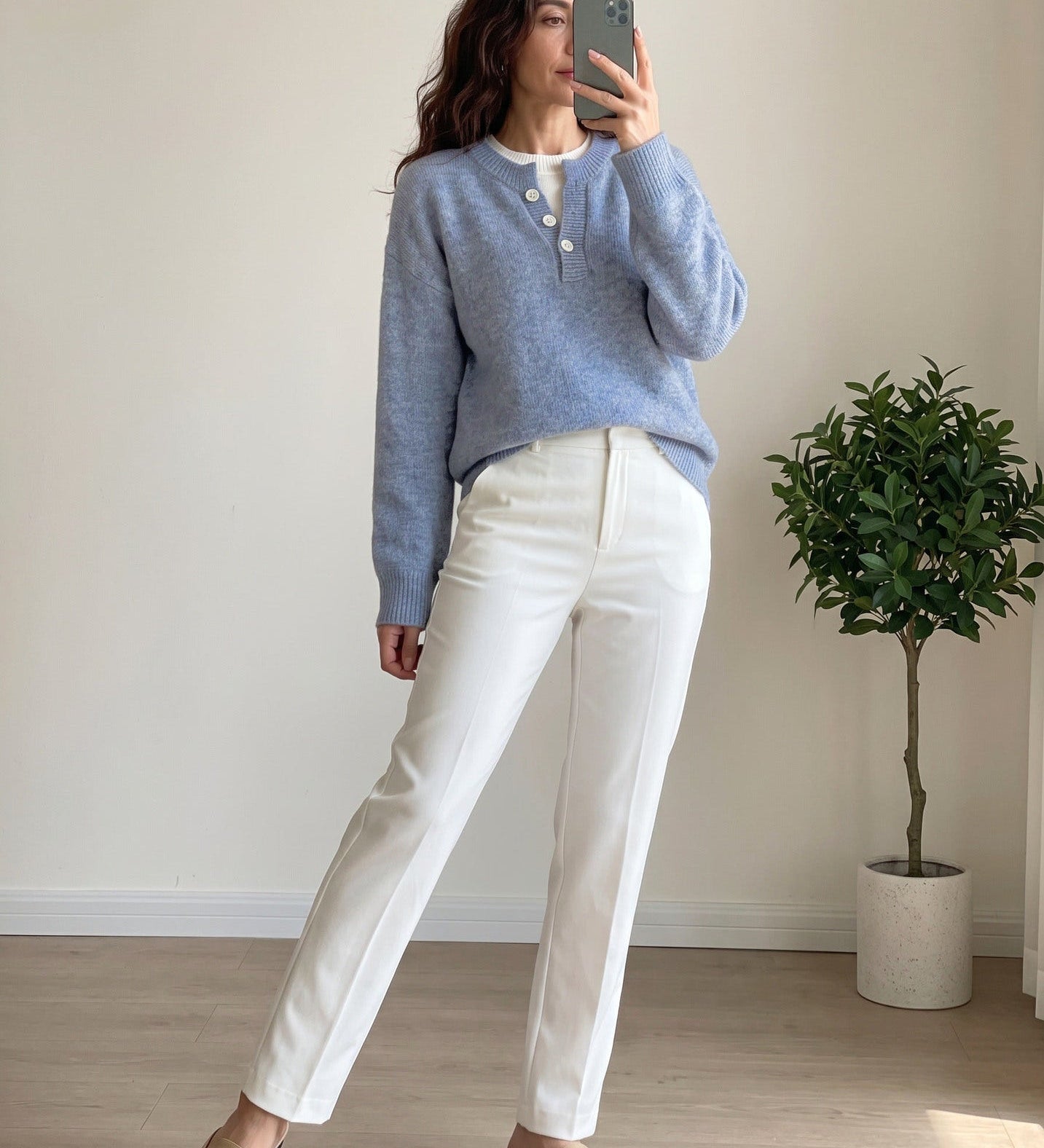 Women's two-piece zip-neck sweater - Modern and cosy
