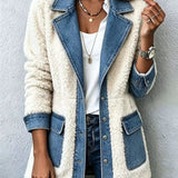 Women's denim patchwork cardigan - Warm and original