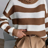 Casual women's striped sweater - Soft and easy