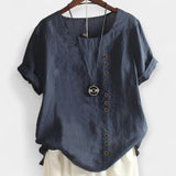 Sand | Button and Short Sleeved Blouse