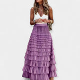 Nina | Boho Skirt with Mesh Trim