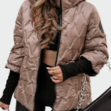Paula | Cotton Jacket with Hood, Long Sleeves and Quilted Pattern