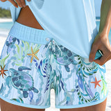 Barbara | Elegant Cut-Out Tankini with Ocean Print