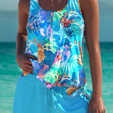 Trudy – Elegant tankini with a tummy control effect and matching shorts