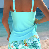 Barbara | Elegant Cut-Out Tankini with Ocean Print