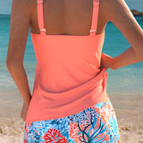 Barbara | Elegant Cut-Out Tankini with Ocean Print