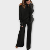 Estelle | Knitted set with wide trousers and a loose jumper